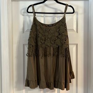 GUC | BloomChic Olive Green Tank